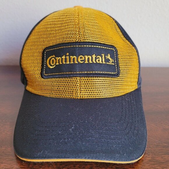 Continental Tire Trucker Hat, Black & Yellow, Mesh Front Panel - Picture 1 of 10